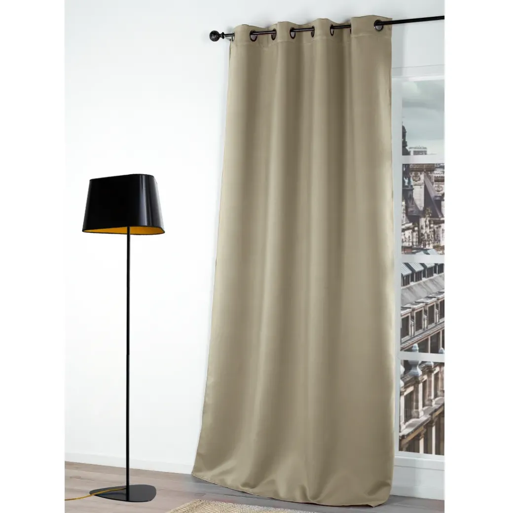 Brico Gordijnen-Gordijn Verduisterend Donker Beige 140X180Cm