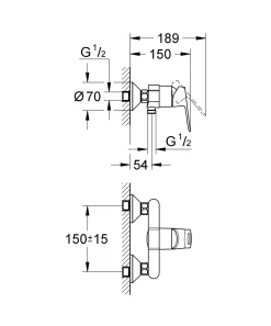 Grohe Douchemengkraan Startloop Chroom|Brico Hot