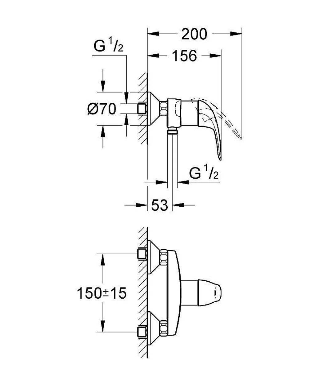 Grohe Douchemengkraan Swift Chroom|Brico