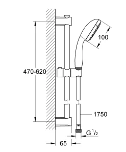 Grohe Doucheset Vitalio Start 100Mm 2 Stralen Chroom|Brico Hot