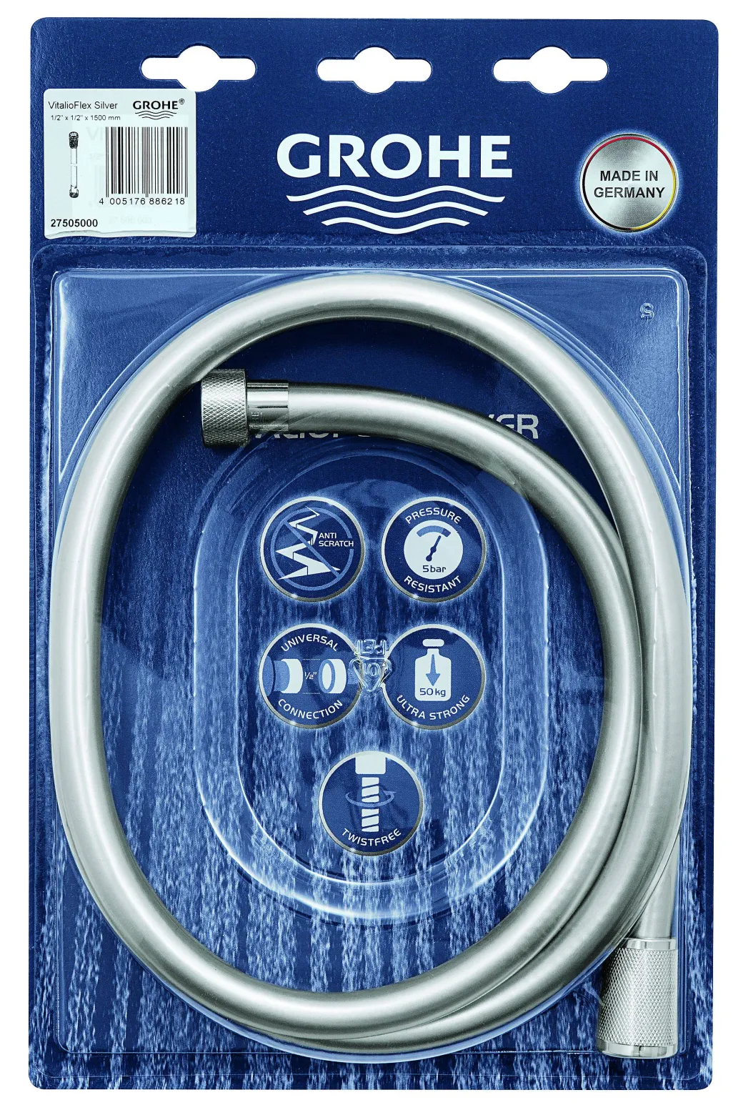 Grohe Doucheslang Vitalioflex Silver 150Cm Chroom|Brico Outlet