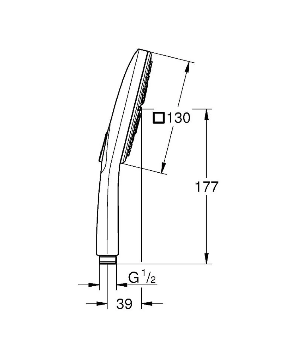 Grohe Handdouche Cube 3 Stralen Chroom Witte Sproeiplaat|Brico Outlet
