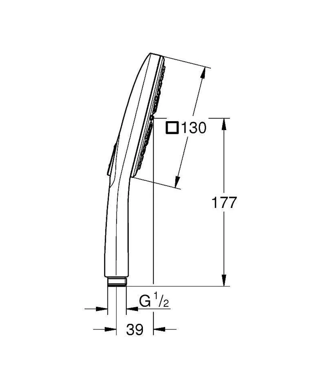 Grohe Handdouche Cube Rainshower Smartactive 130Mm Supersteel|Brico Best