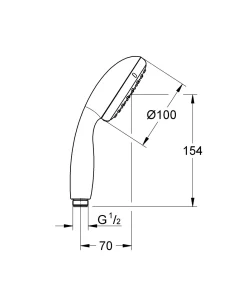 Grohe Handdouche Vitalio Go 100Mm 1 Straal Chroom|Brico Hot