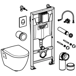 Grohe Inbouwreservoir Set Serel | Soft-Close Toiletzitting | Randloos Toiletpot|Brico Outlet