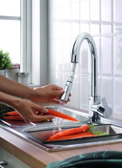 Grohe Keukenmengkraan Feel Met Uittrekbare Handdouche Chroom|Brico