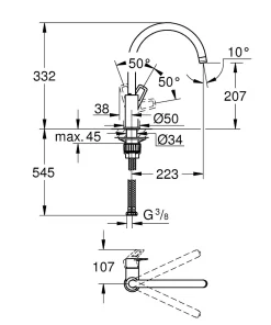 Grohe Keukenmengkraan Start Loop Chroom|Brico