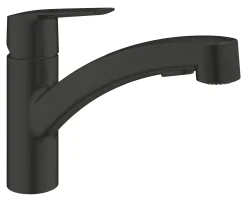 Grohe Keukenmengkraan Start Geintegreerde Uittrekbare Sproeier 2 Straalsoorten Mat Zwart|Brico Discount