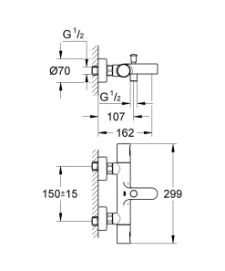Grohe Thermostatische Badmengkraan Joy Chroom|Brico Outlet