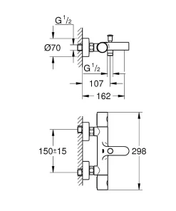 Grohe Thermostatische Badmengkraan Precision Get Chroom|Brico Online