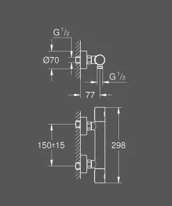 Grohe Thermostatische Douchemengkraan Grohterm 1000 Cosmopolitan M Supersteel|Brico Sale