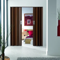 Brico Schuifdeuren-Grosfillex Vouwdeur 'Axia' Pvc Teck 205X84Cm