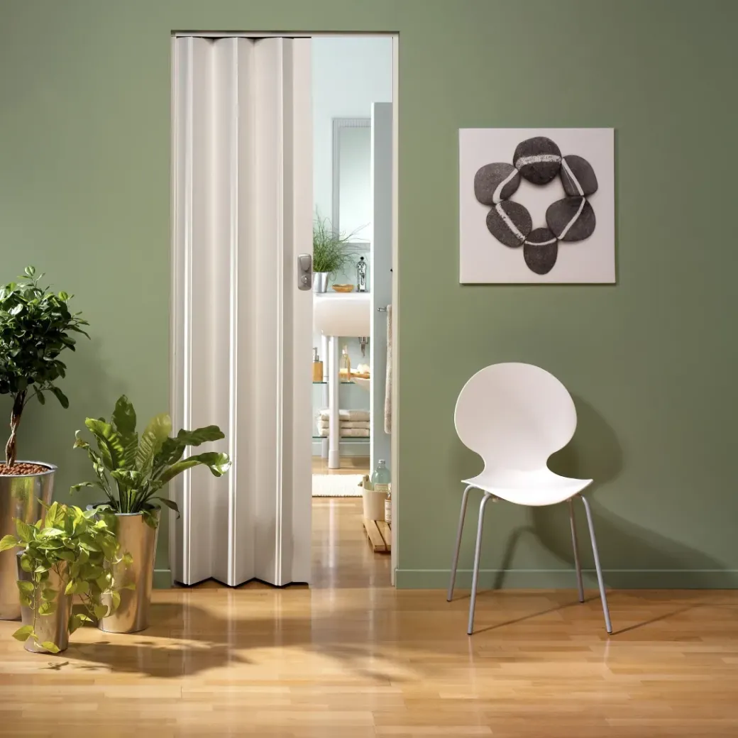 Brico Schuifdeuren-Grosfillex Vouwdeur 'Spacy' Pvc Wit Nerf 205X84Cm