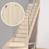 Brico Zoldertrappen-Handystairs Gesloten Kwartslagtrap "Vega80" - Rechts - 280 Cm Hoog - 13 Beuken Treden - Met Leuning