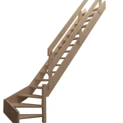 Brico Zoldertrappen-Handystairs Molenaarstrap "Rustic70" - Kwartslag Rechts - Hoogte 280Cm - 13 Treden Van Grenenhout