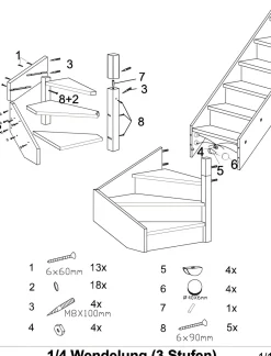 Brico Zoldertrappen-Handystairs Open Kwartslagtrap