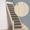 Brico Zoldertrappen-Handystairs Open Kwartslagtrap "Vega80" - Links - 280 Cm Hoog - 13 Grenen Treden - Zonder Leuning