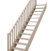 Brico Zoldertrappen-Handystairs Open Rechte Trap "Vega80" - 280 Cm Hoog - 13 Grenen Treden - Met Leuning