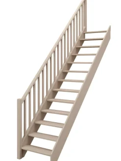 Brico Zoldertrappen-Handystairs Open Rechte Trap "Vega80" - 280 Cm Hoog - 13 Grenen Treden - Met Leuning
