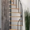 Brico Zoldertrappen-Handystairs Ruimtebesparende Spiltrap "Radius" - 140X70 Cm - 299 Cm Hoog - 12 Beuken Treden - Grijs