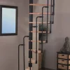 Brico Zoldertrappen-Handystairs Ruimtebesparende Spiltrap "Sampax" - 120X60 Cm - 299 Cm Hoog - 12 Beuken Treden - Zwart