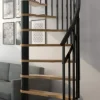 Brico Zoldertrappen-Handystairs Spiltrap "Siena" O 145 Cm - Links Draaiend - 273 Cm Hoog - 12 Beuken Treden - Zwart