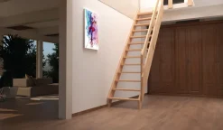 Brico Zoldertrappen-Handystairs Steektrap "Rustic70" - 70Cm Breed - Hoogte 280Cm - 13 Treden Van Grenenhout (30Mm)
