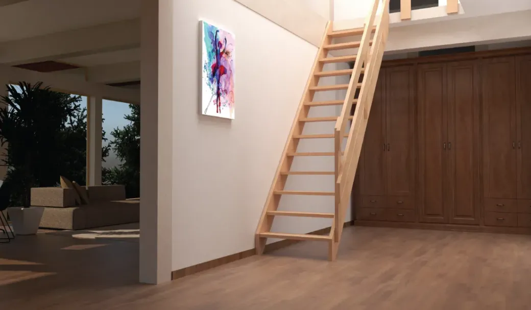 Brico Zoldertrappen-Handystairs Steektrap "Rustic70" - 70Cm Breed - Hoogte 280Cm - 13 Treden Van Grenenhout (30Mm)