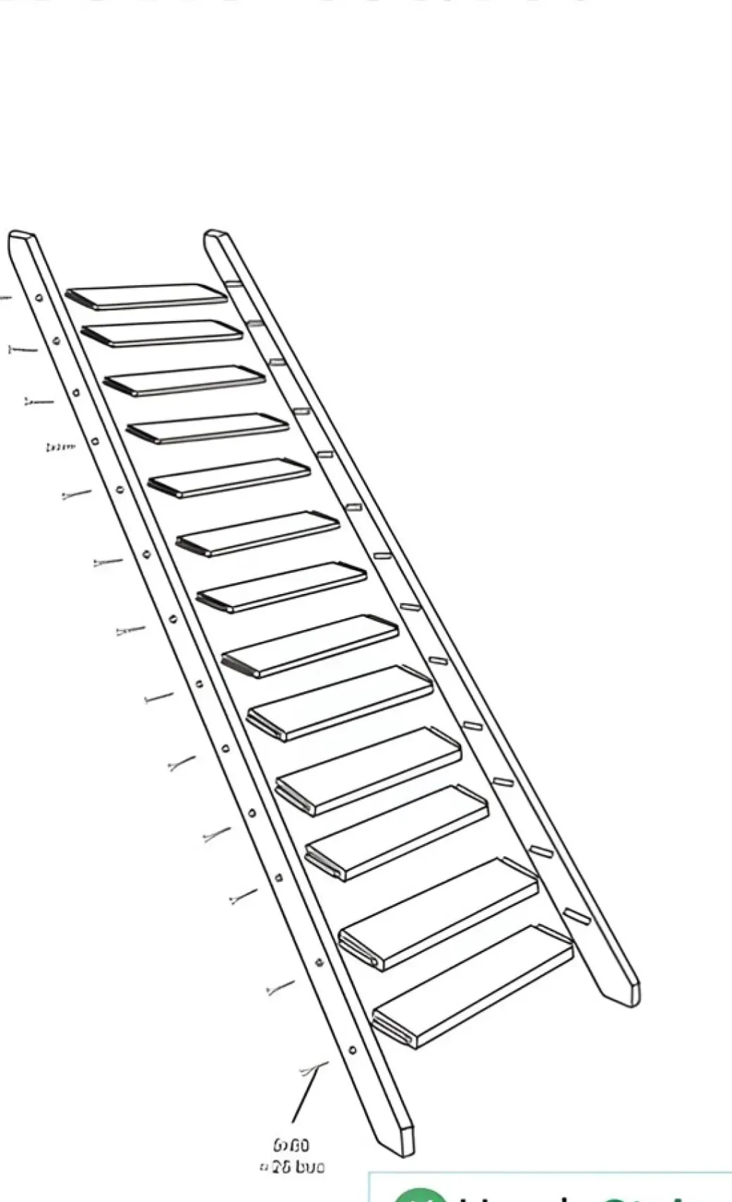 Brico Zoldertrappen-Handystairs Steektrap "Rustic60" - 60Cm Breed - Hoogte 280Cm - 13 Treden Van Grenenhout (30Mm)