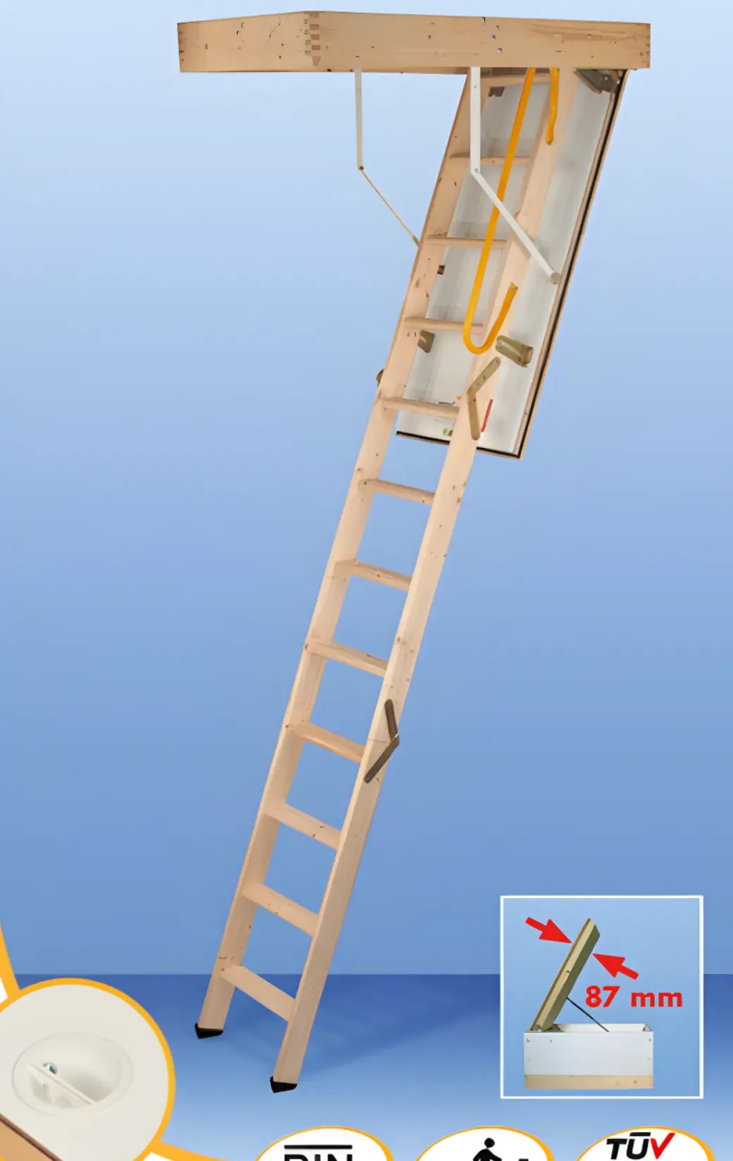 Brico Zoldertrappen-Handystairs Vlizotrap "Complete" - Bakmaat 120 X 70 Cm - Hoogte 280 Cm - U-Waarde 1.10 W/M²