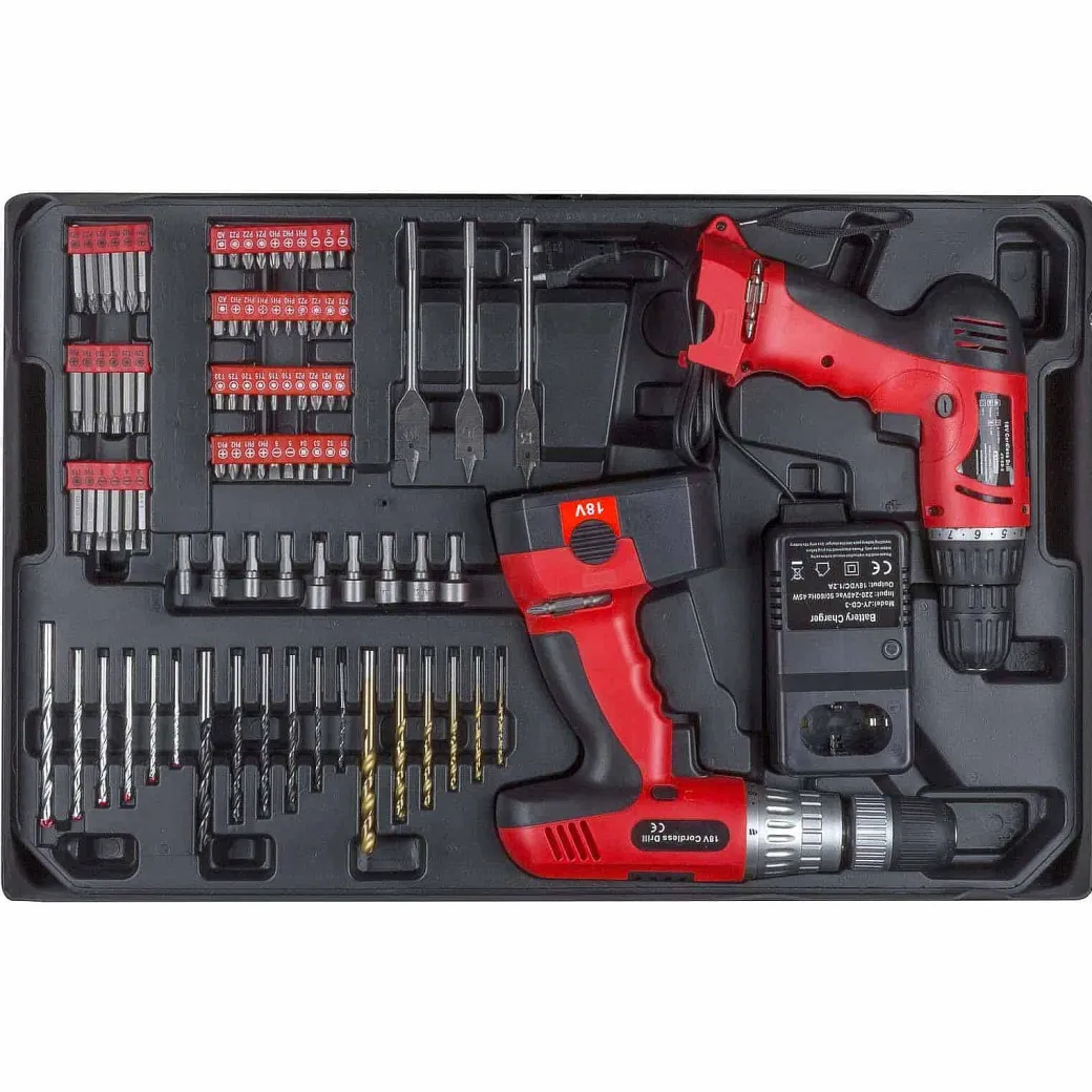 Hanse Werkzeuge® Alu Gereedschapskoffer - 206-Delig - 2 Accuboren|Brico Best