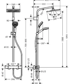 Hansgrohe Doucheset Crometta E240 Met Thermostatische Kraan Chroom|Brico Hot