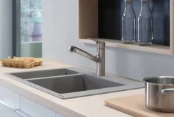 Hansgrohe Keukenmengkraan Focus M43 200 Met Uittrekbare Handdouche Metaal Geborsteld|Brico Discount