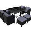 Brico Loungesets-Happy Garden Buitenmeubelsets Santorin - Zwart - Geweven Hars