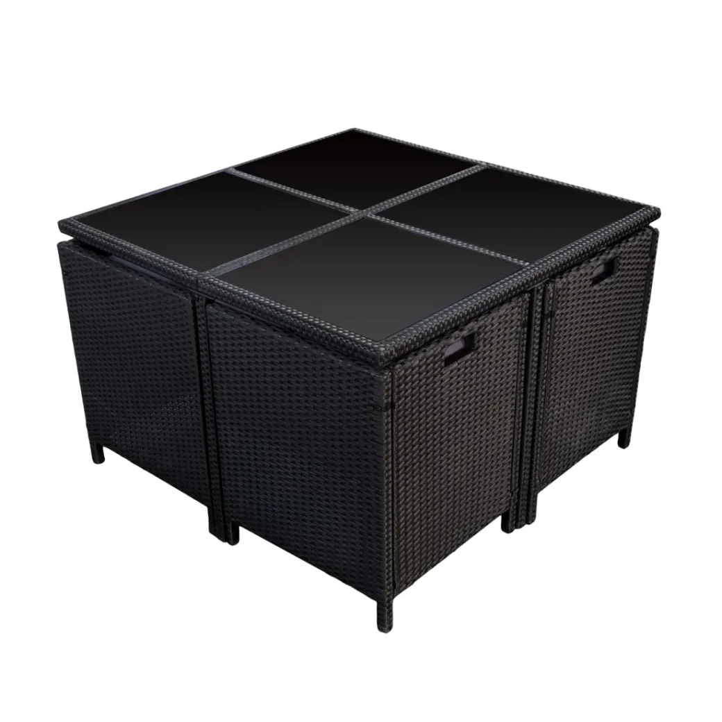 Brico Loungesets-Happy Garden Buitenmeubelsets Santorin - Zwart - Geweven Hars