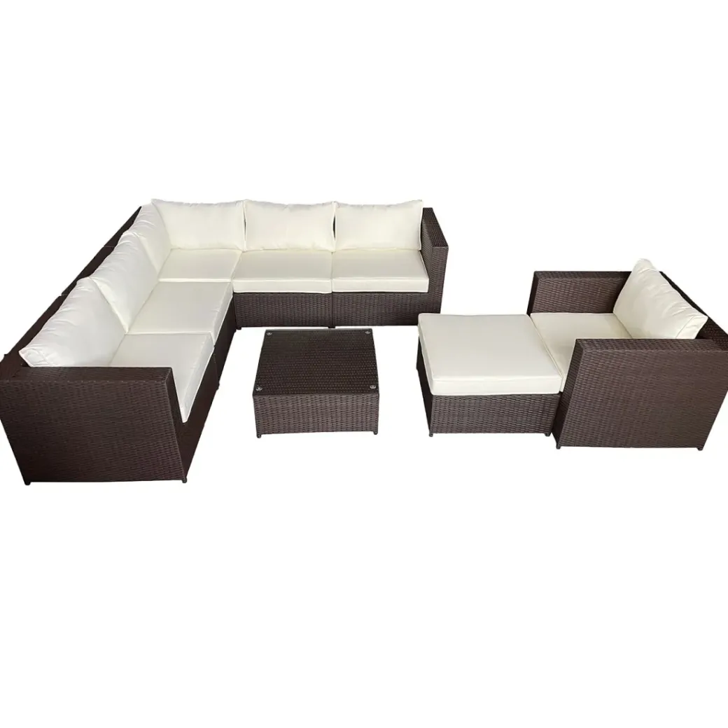 Brico Loungesets-Happy Garden Buitenmeubelsets Cargese - Bruin - Geweven Hars