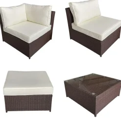 Brico Loungesets-Happy Garden Buitenmeubelsets Cargese - Bruin - Geweven Hars