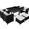 Brico Loungesets-Happy Garden Buitenmeubelsets Santorin - Zwart - Geweven Hars