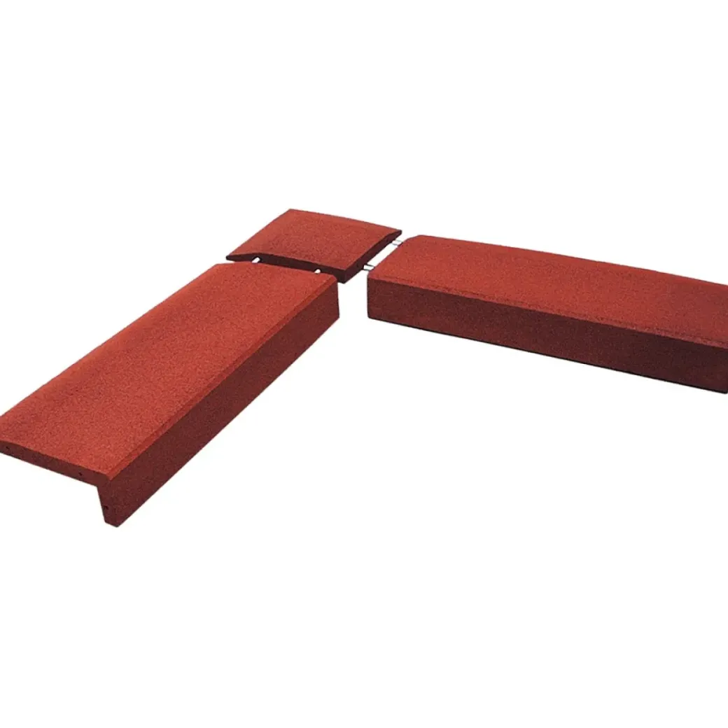 Brico Opsluitbanden & Boordstenen-Hoekstuk Rubber Rand Opsluitband L-Vormig - 40X40 Cm - Rood