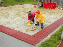 Brico Opsluitbanden & Boordstenen-Hoekstuk Rubber Rand Opsluitband L-Vormig - 40X40 Cm - Rood