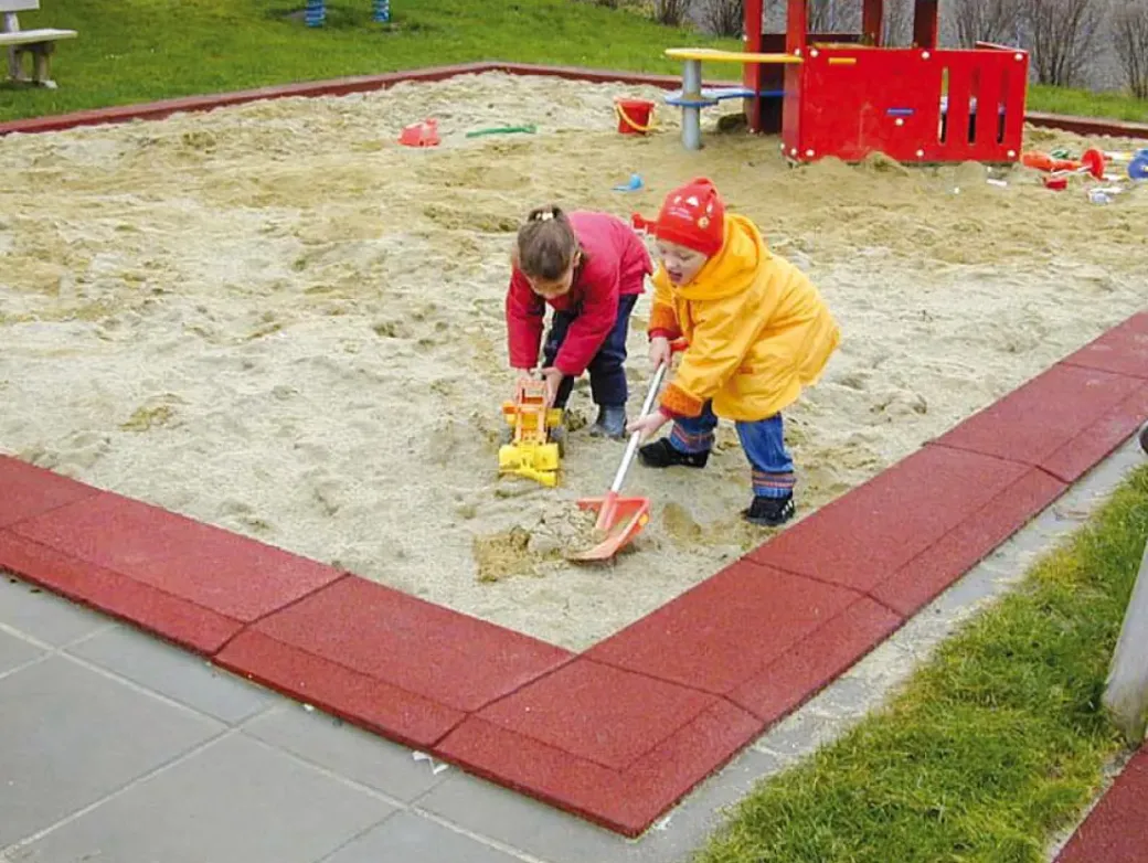 Brico Opsluitbanden & Boordstenen-Hoekstuk Rubber Rand Opsluitband L-Vormig - 40X40 Cm - Rood