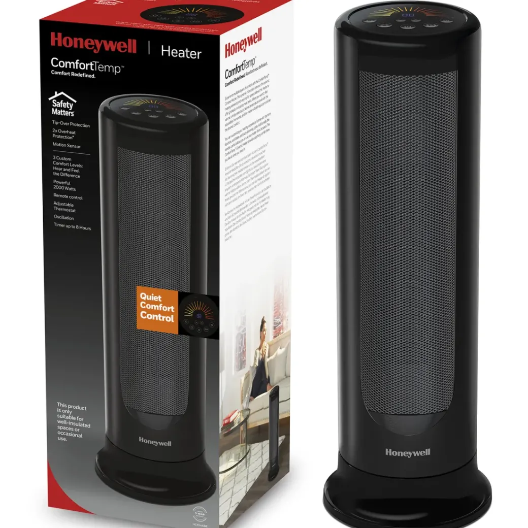 Brico Keramische Kachels & Blaasverwarming<Honeywell Keramische Verwarming Comforttemp Met Bewegingssensor Hce646Be Zwart