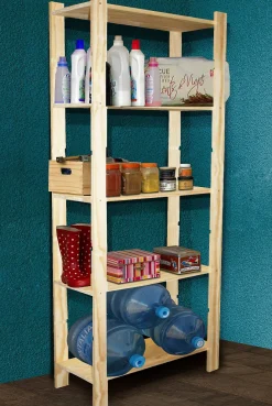 Houten Rek Met 5 Grenen Paneel In Massief Den 170X65X28Cm|Brico Clearance