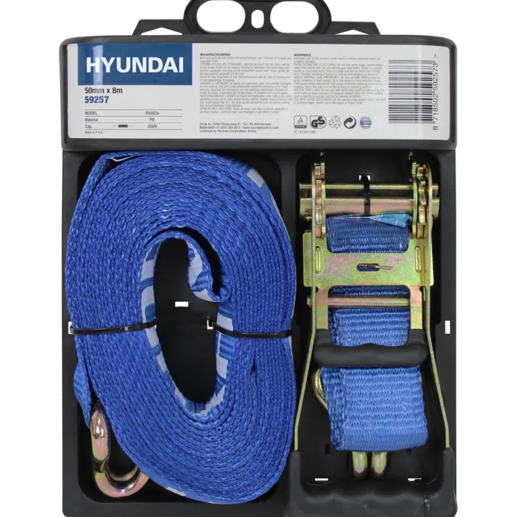 Brico Spanbanden-Hyundai Spanband Met Ratel En S-Haken 8Mx50Mm 2500Kg