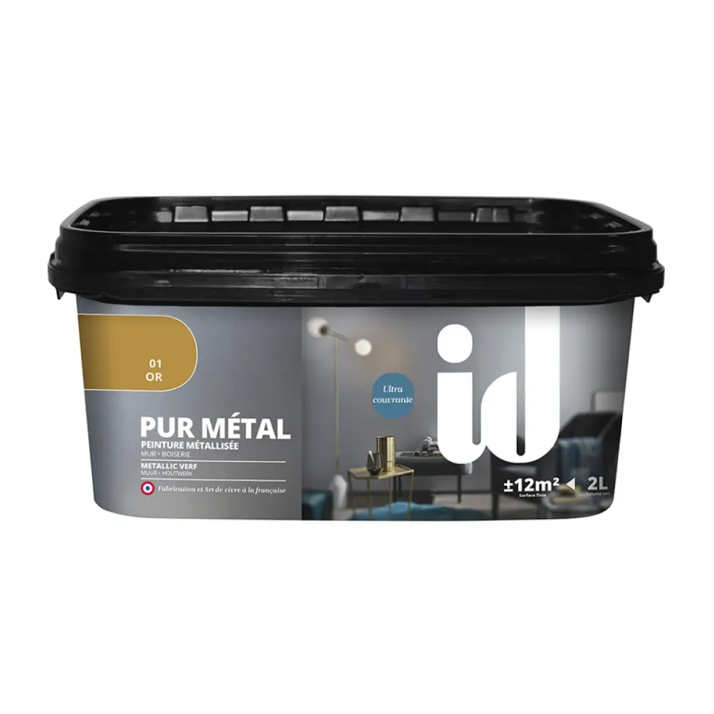 Brico Muurverf-Id Metaalverf Pur Metal Goud 2L