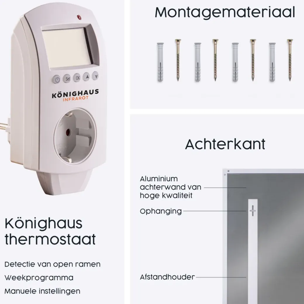 Brico Infrarood & Halogeenradiators<Infrarood Verwarming M-Serie 360W Met Thermostaat