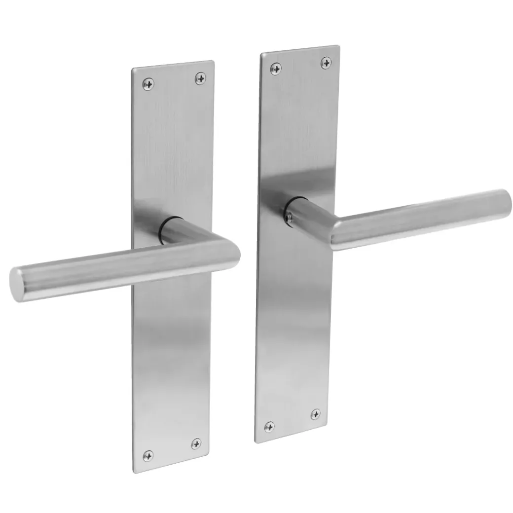 Brico Deurbeslag-Intersteel Deurklink Jura + Met Plaat 250X55X2 Mm Blind Geborsteld Rvs
