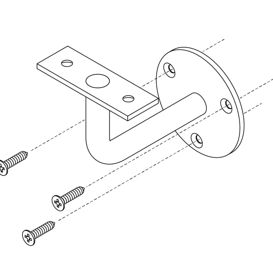 Brico Trapleuningen-Intersteel Leuninghouder Gebogen Vlak Zadel Rvs Geborsteld