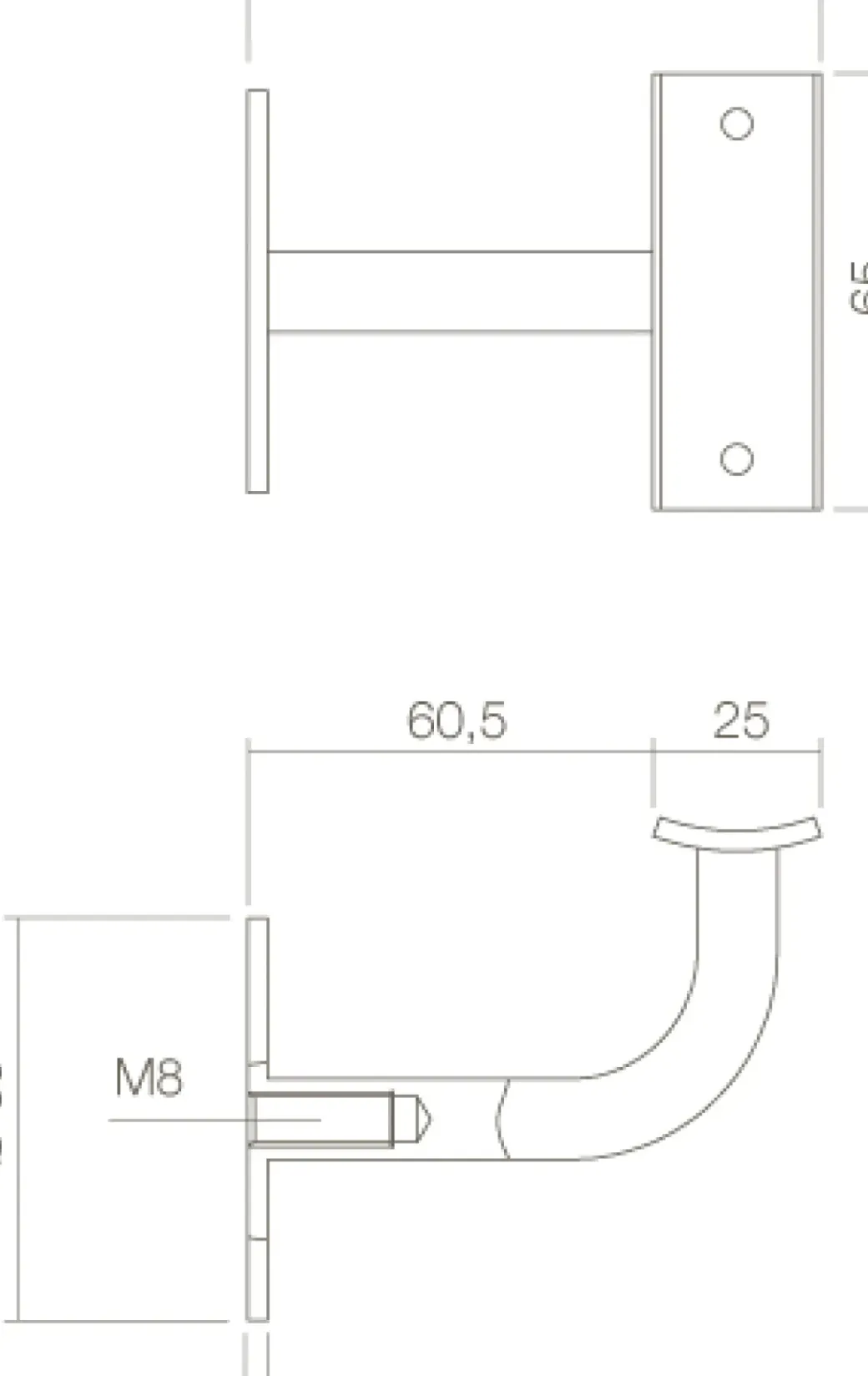Brico Trapleuningen-Intersteel Leuninghouder Gebogen Vierkant Hol Zadel Zwart