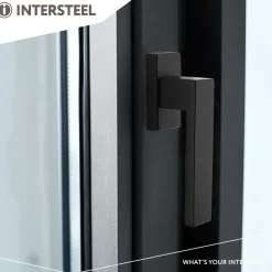 Brico Raambeveiliging-Intersteel Raamkruk Amsterdam Op Rechthoekige Rozet Zwart